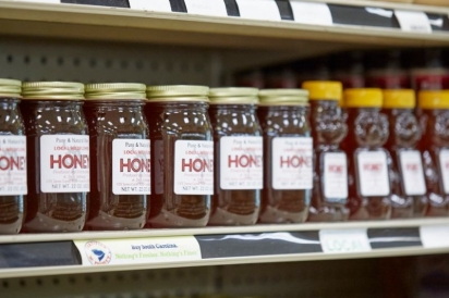 honey on the shelves at Rosewood Market
