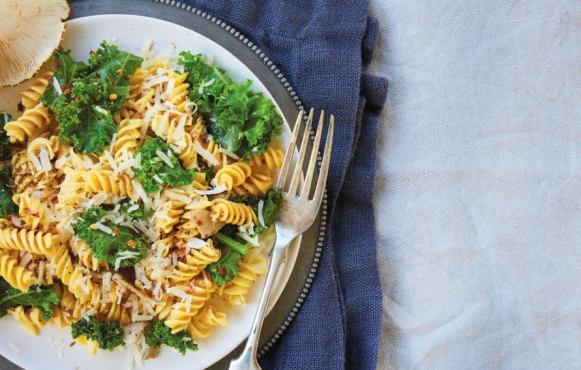 Rotini with Kale and Oyster Mushrooms